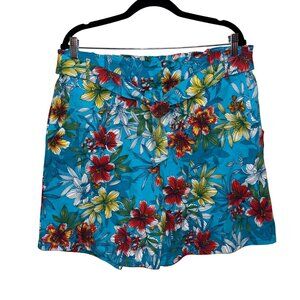 Ruby Rd Womens Hawaiian Floral Shorts L Cotton & Polyester